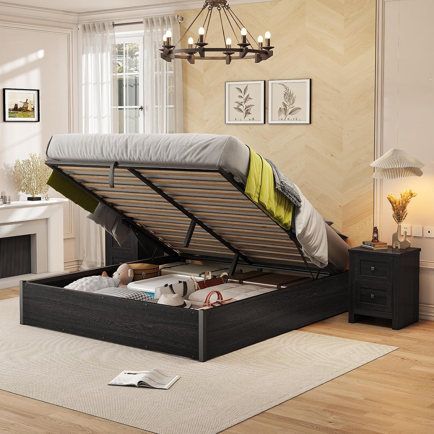 Gas Lift Storage Bed Hydraulic - Cadre de lit coffre relevable, plateforme