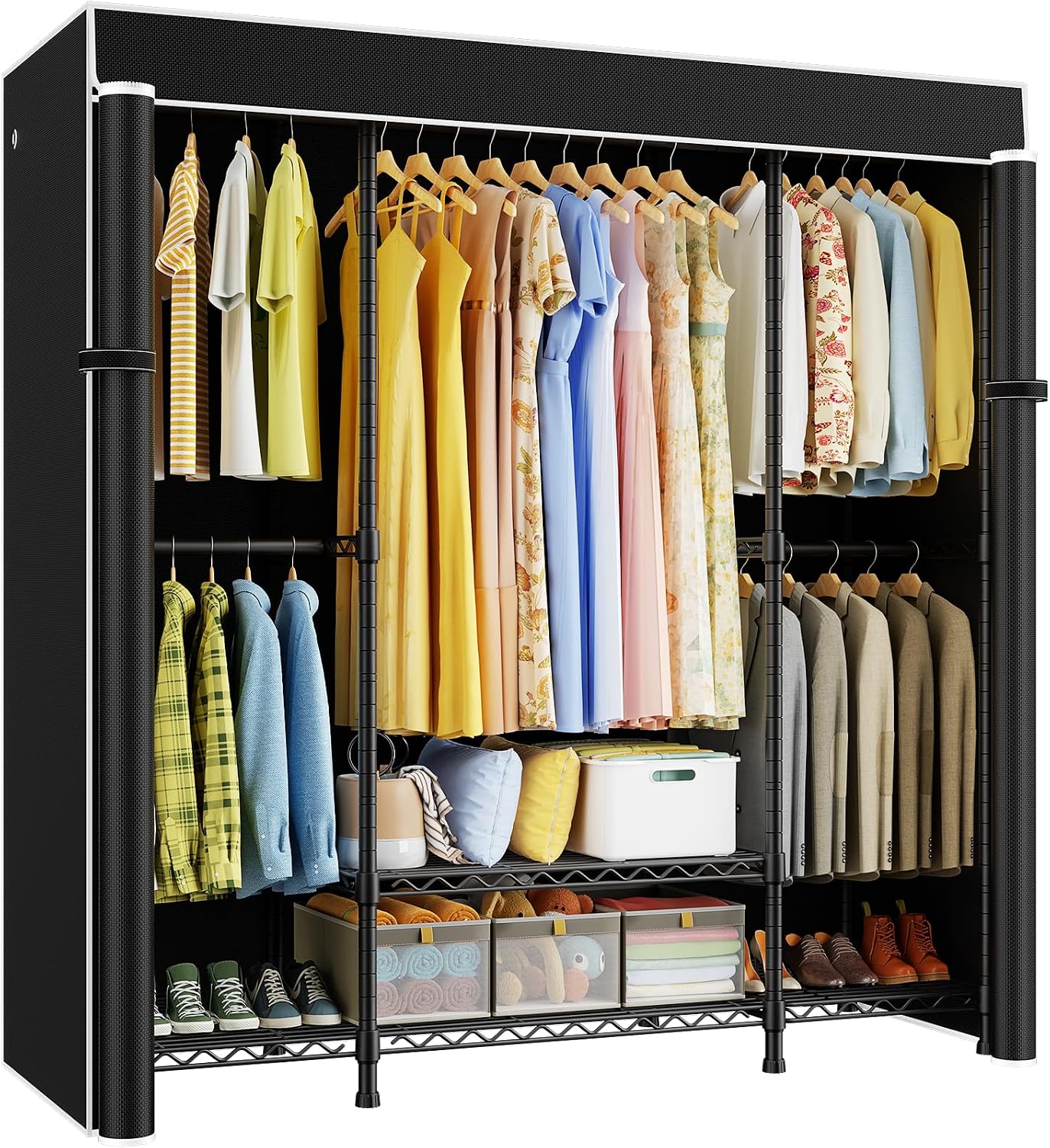 Wardrobe Closet Portable Fabric Cover - Armoire portable robuste E3C avec housse