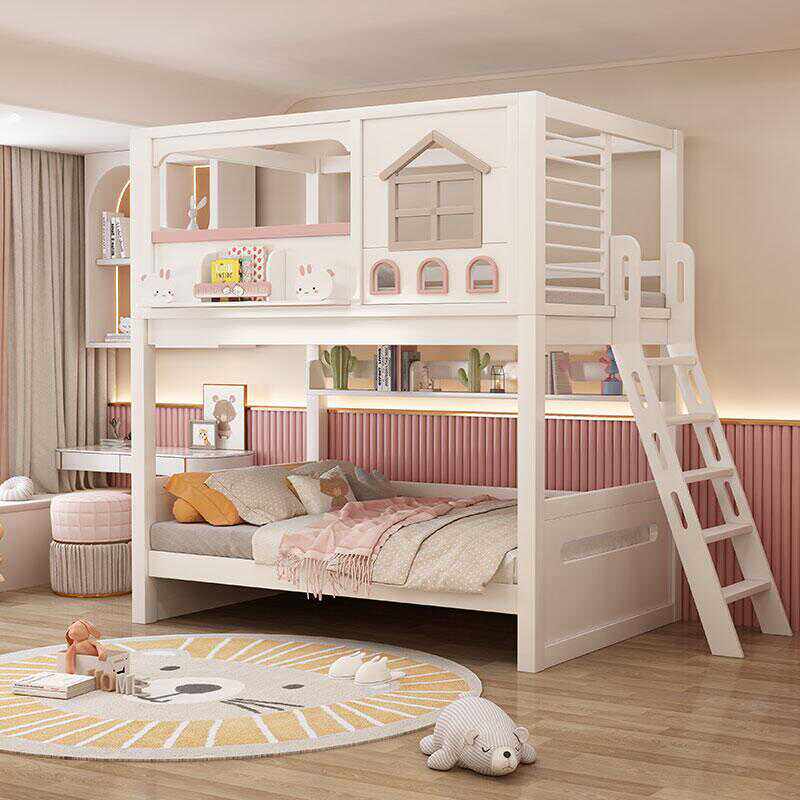 Bunk Bed With Stairs And Slide - Lit superposé moderne en bois massif