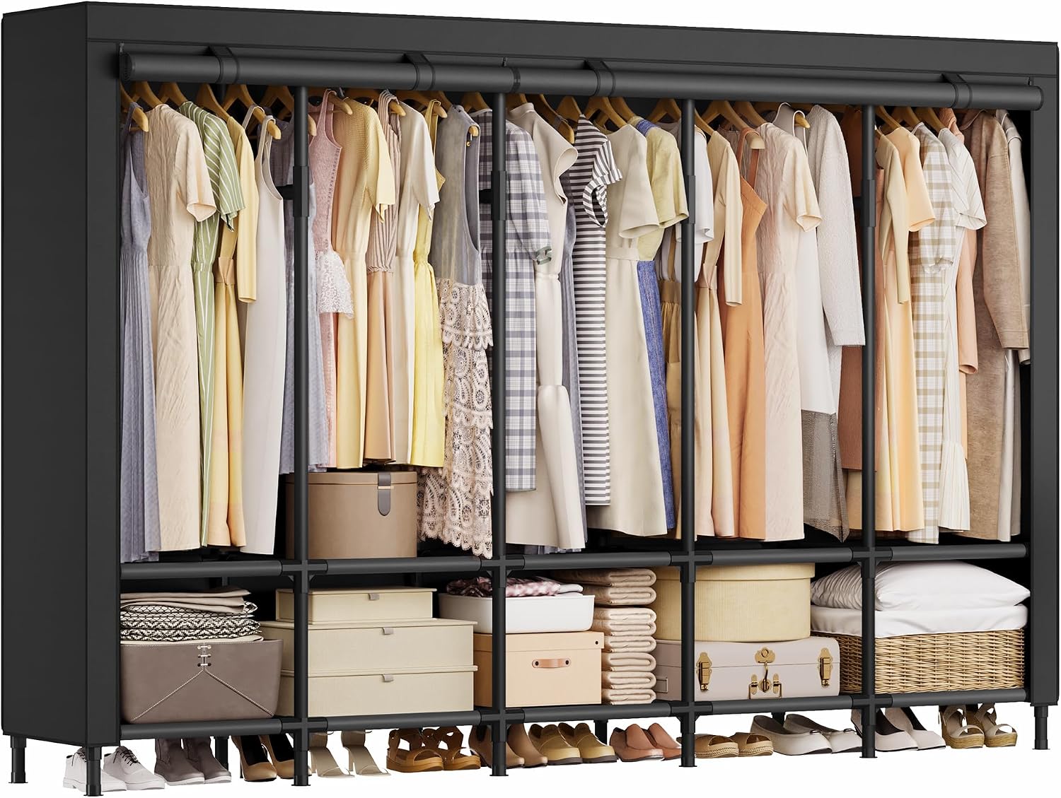 Wardrobe Closet Portable Fabric Cover - Armoire portable de 83,5 pouces avec