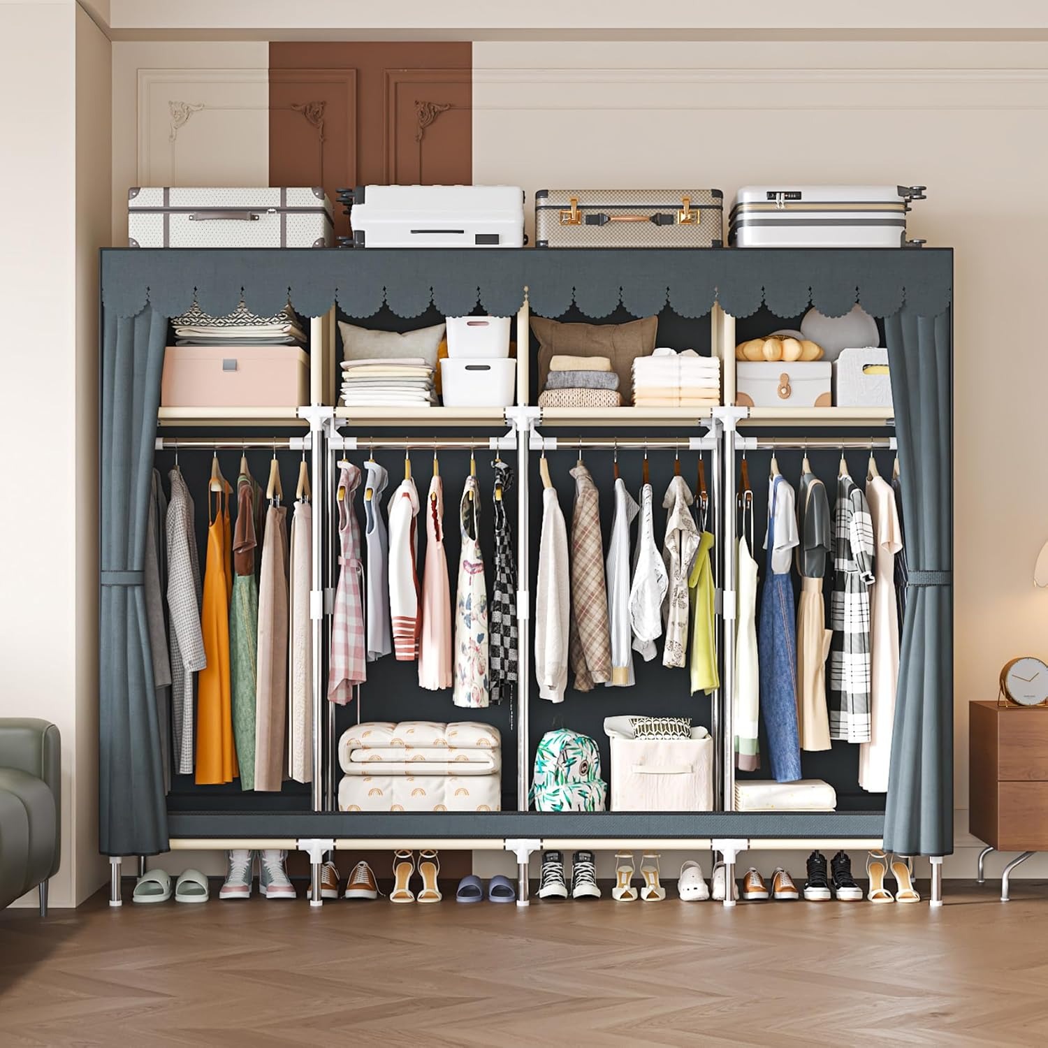 Armoire portable extra large d - Wardrobe Closet Portable Fabric Cover avis et prix