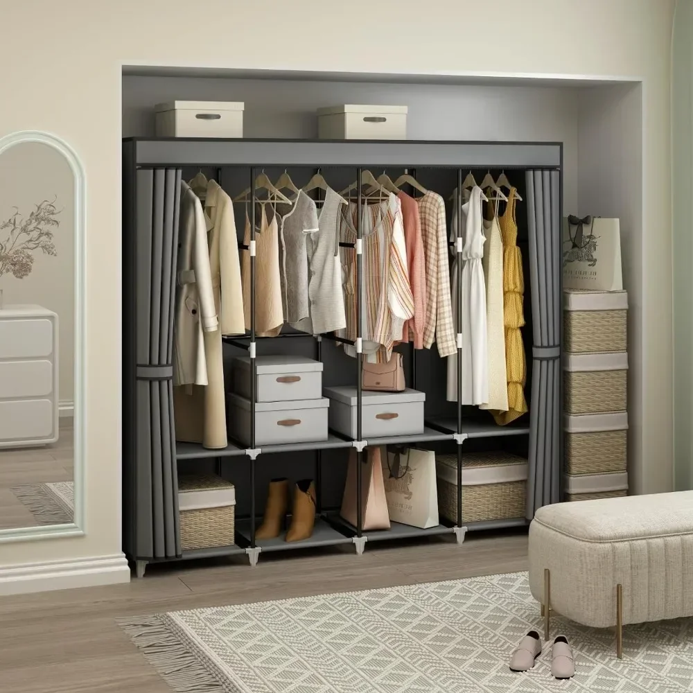 Armoire portable de 67 pouces, - Wardrobe Closet Portable Fabric Cover avis et prix