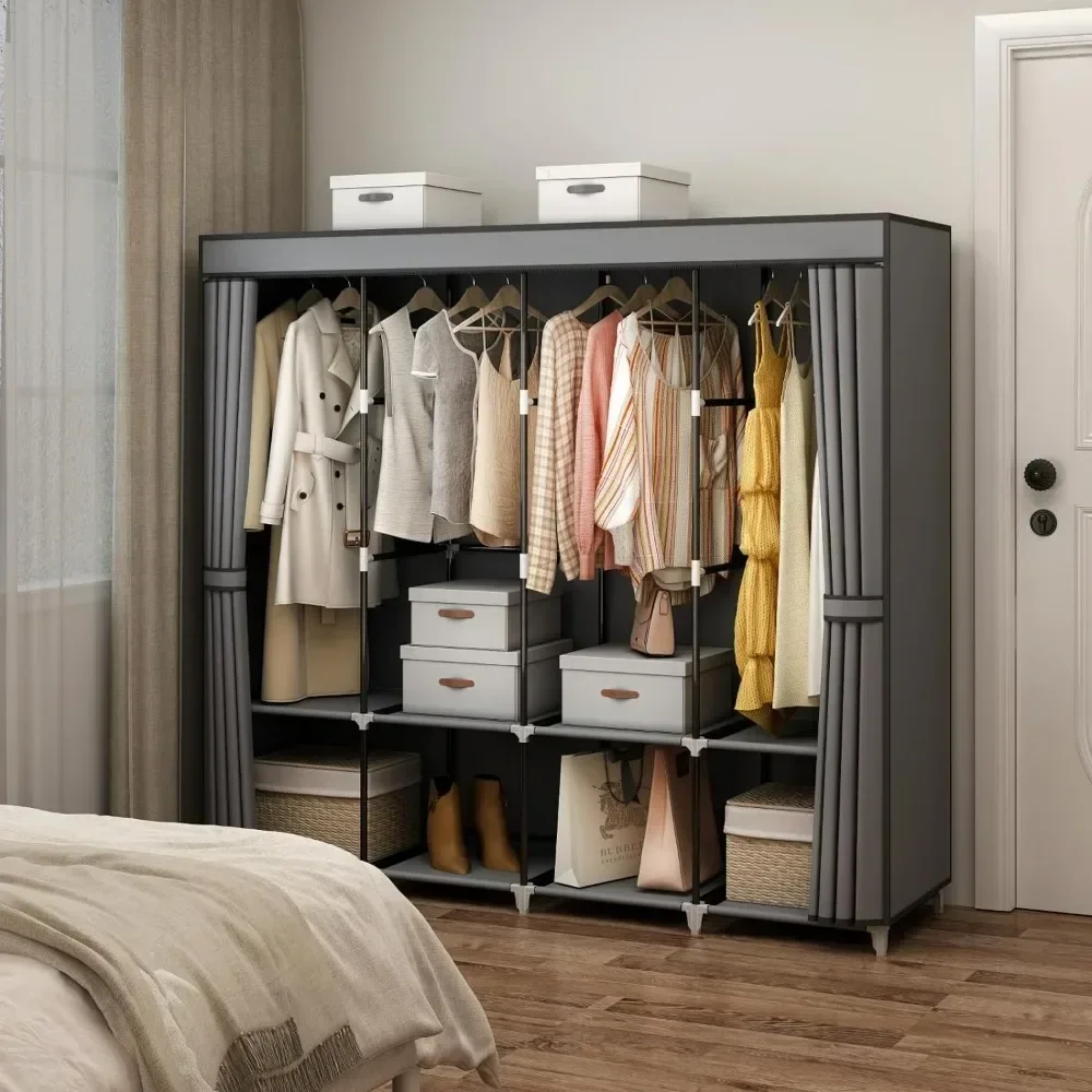 Armoire portable de 67 pouces, - Wardrobe Closet Portable Fabric Cover avis et prix