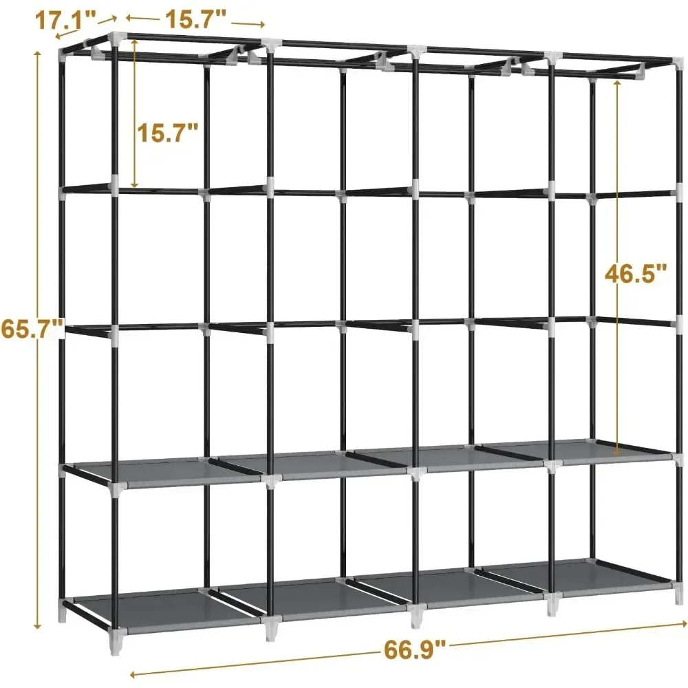 Armoire portable de 67 pouces, - Wardrobe Closet Portable Fabric Cover avis et prix