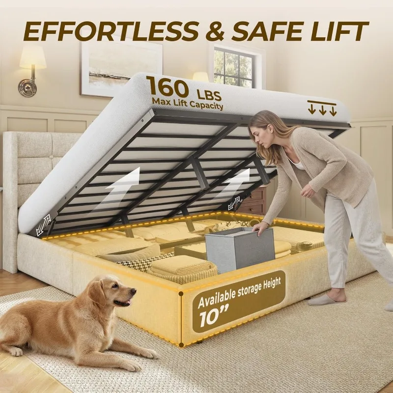 Cadre de lit avec rangement re - Gas Lift Storage Bed Hydraulic avis et prix