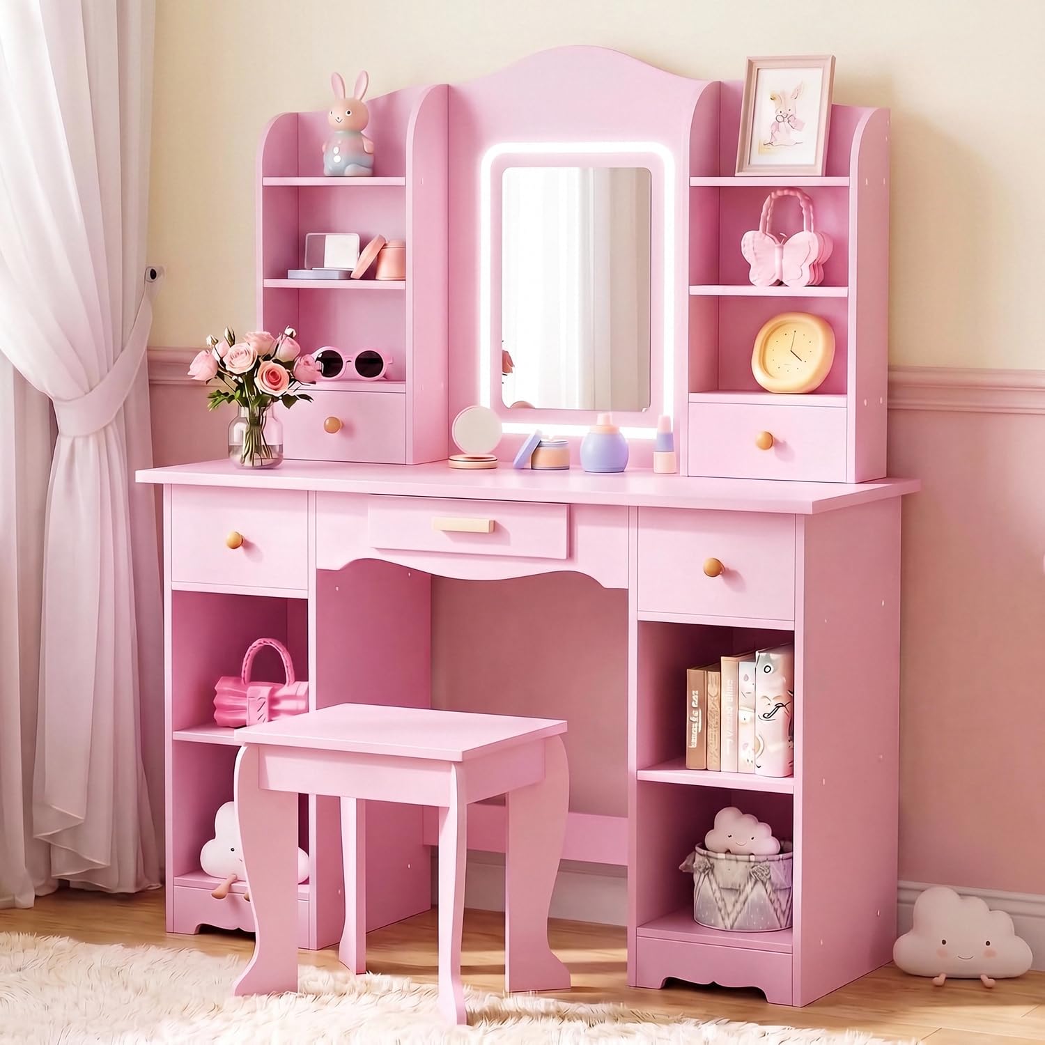 Coiffeuse pour enfants avec lu - Dressing Table Vanity With Lighted Mirror avis et prix