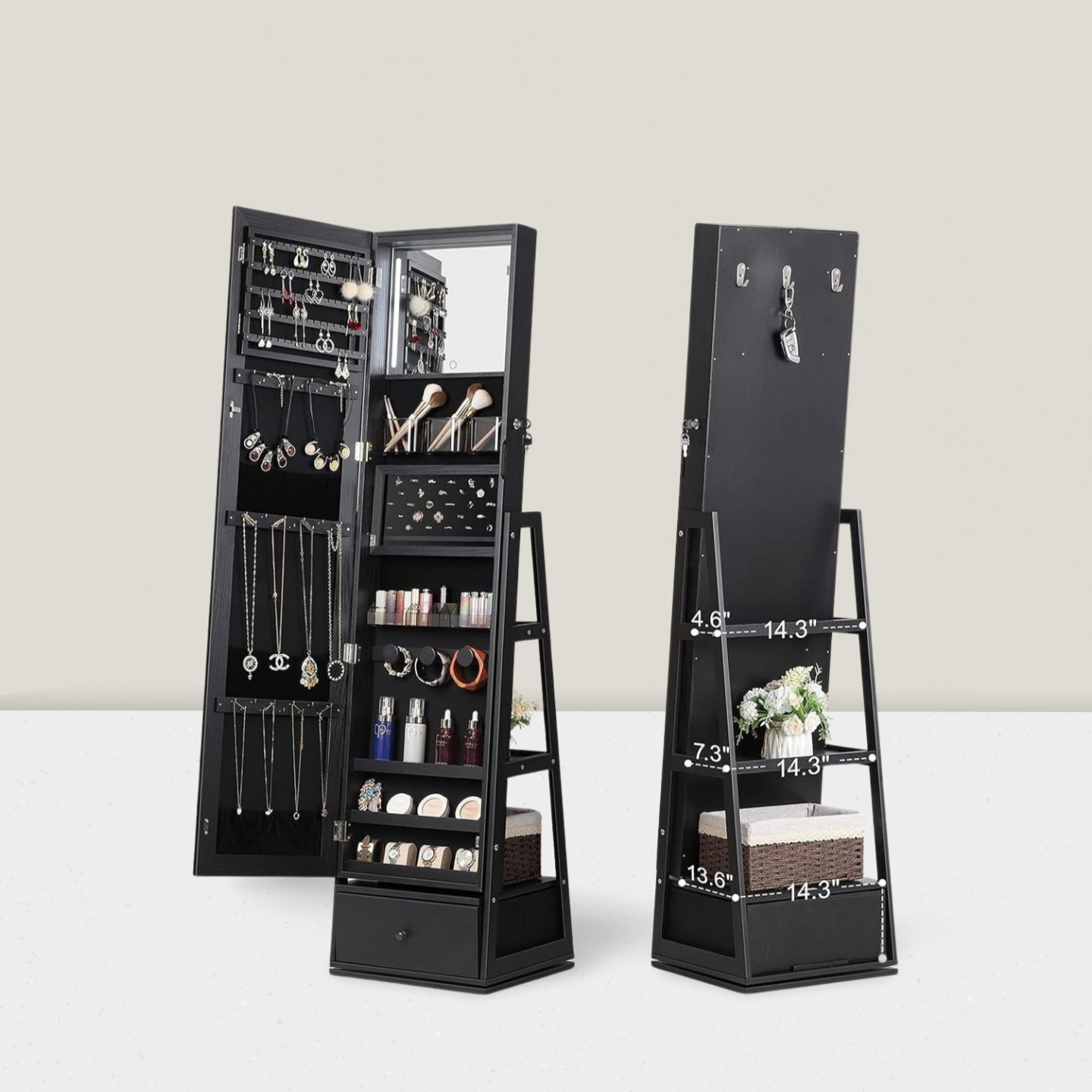 Miroir pleine longueur pour ve - Full Length Mirror Jewelry Armoire avis et prix