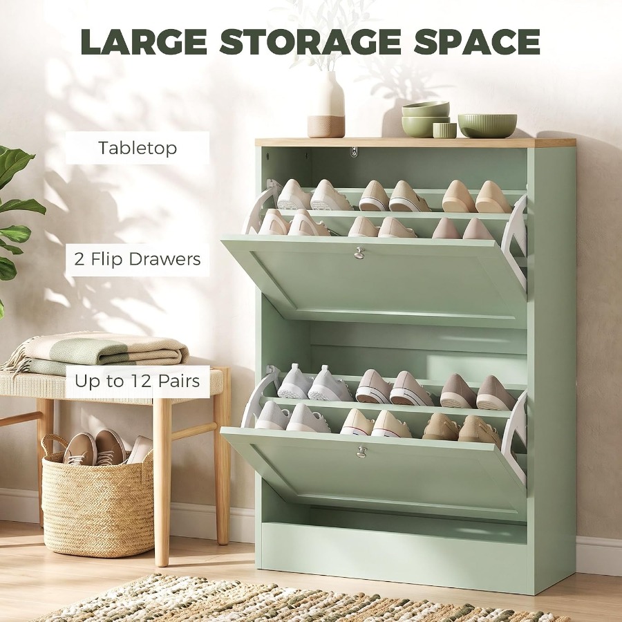 Meuble de rangement pour chaus - Shoe Rack Cabinet Narrow Entryway avis et prix