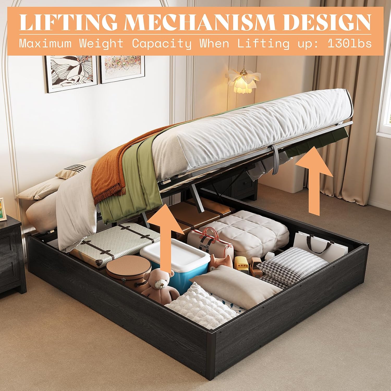 Cadre de lit coffre relevable, - Gas Lift Storage Bed Hydraulic avis et prix