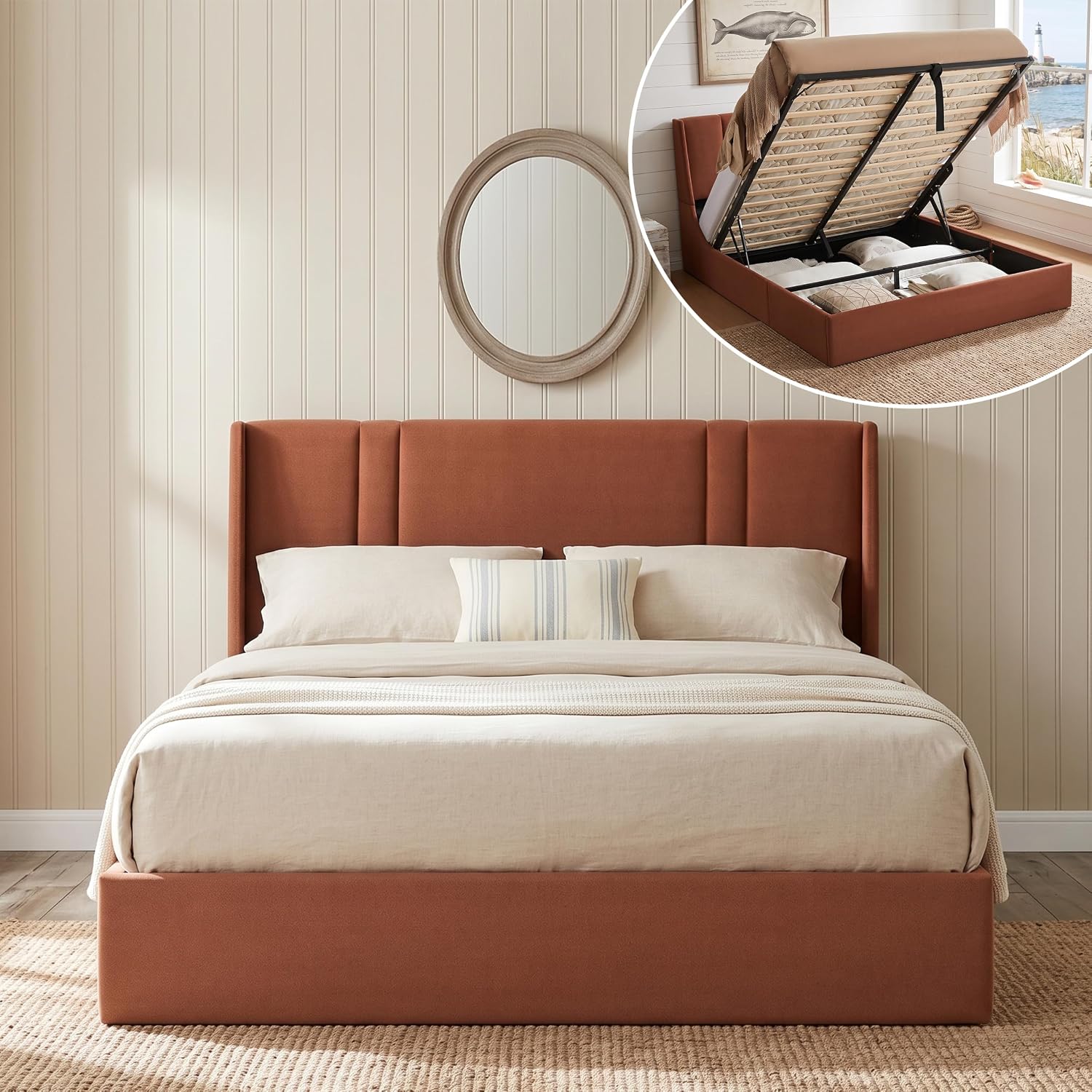 Cadre de lit avec rangement et - Gas Lift Storage Bed Hydraulic avis et prix