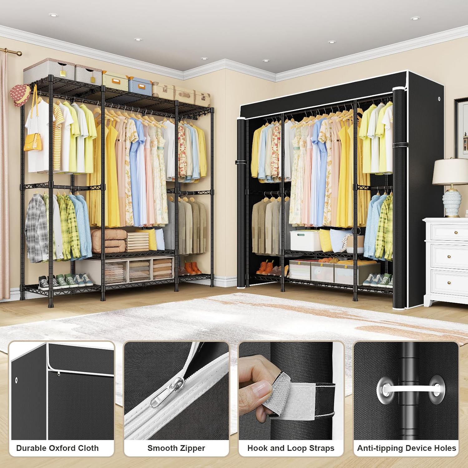 Armoire portable robuste E3C a - Wardrobe Closet Portable Fabric Cover avis et prix