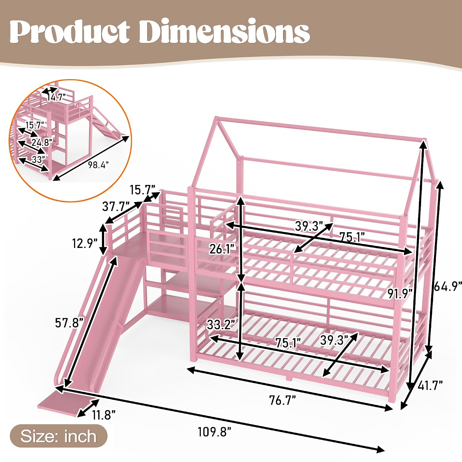Lit superposé double avec tobo - Bunk Bed With Stairs And Slide avis et prix