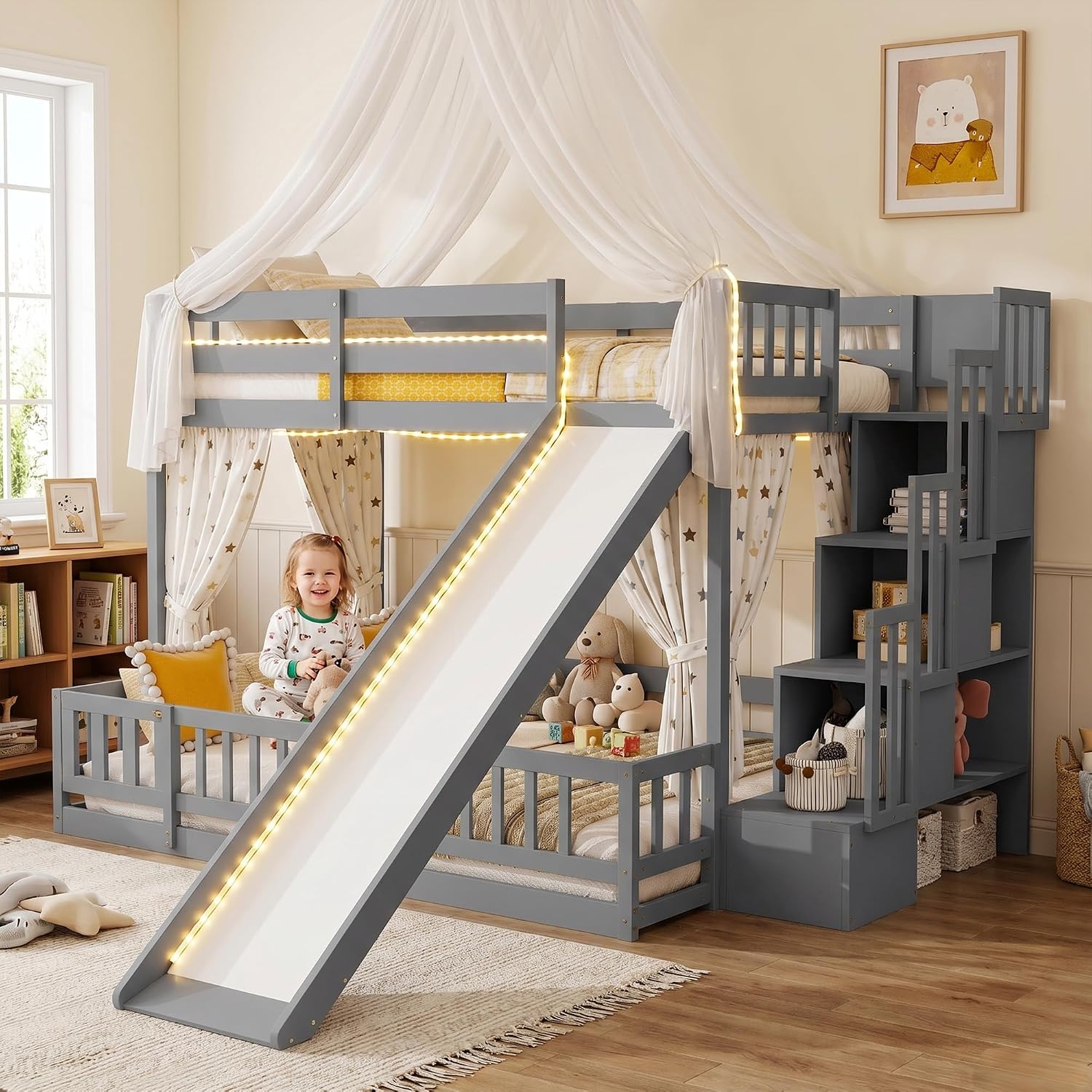 Lit superposé double avec glis - Bunk Bed With Stairs And Slide avis et prix