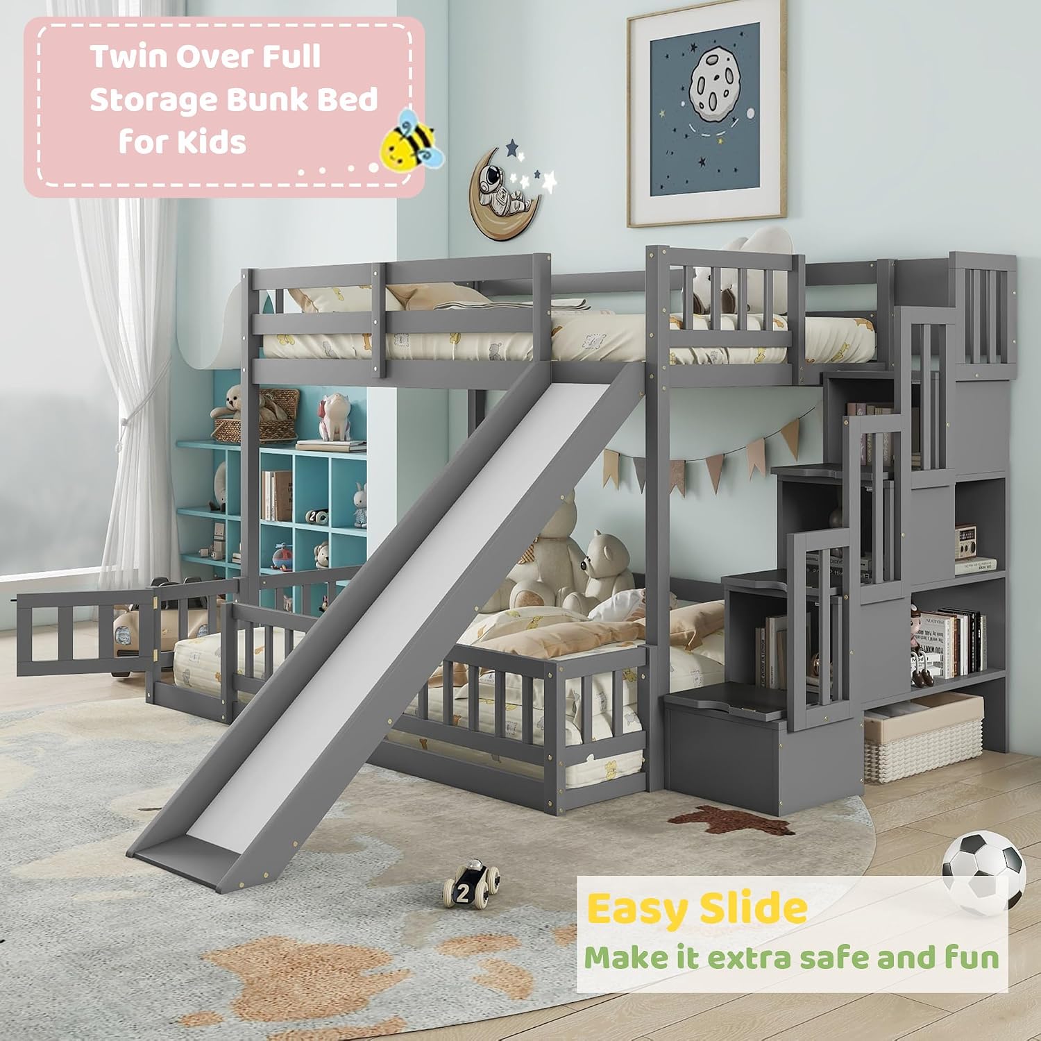 Lit superposé double avec glis - Bunk Bed With Stairs And Slide avis et prix