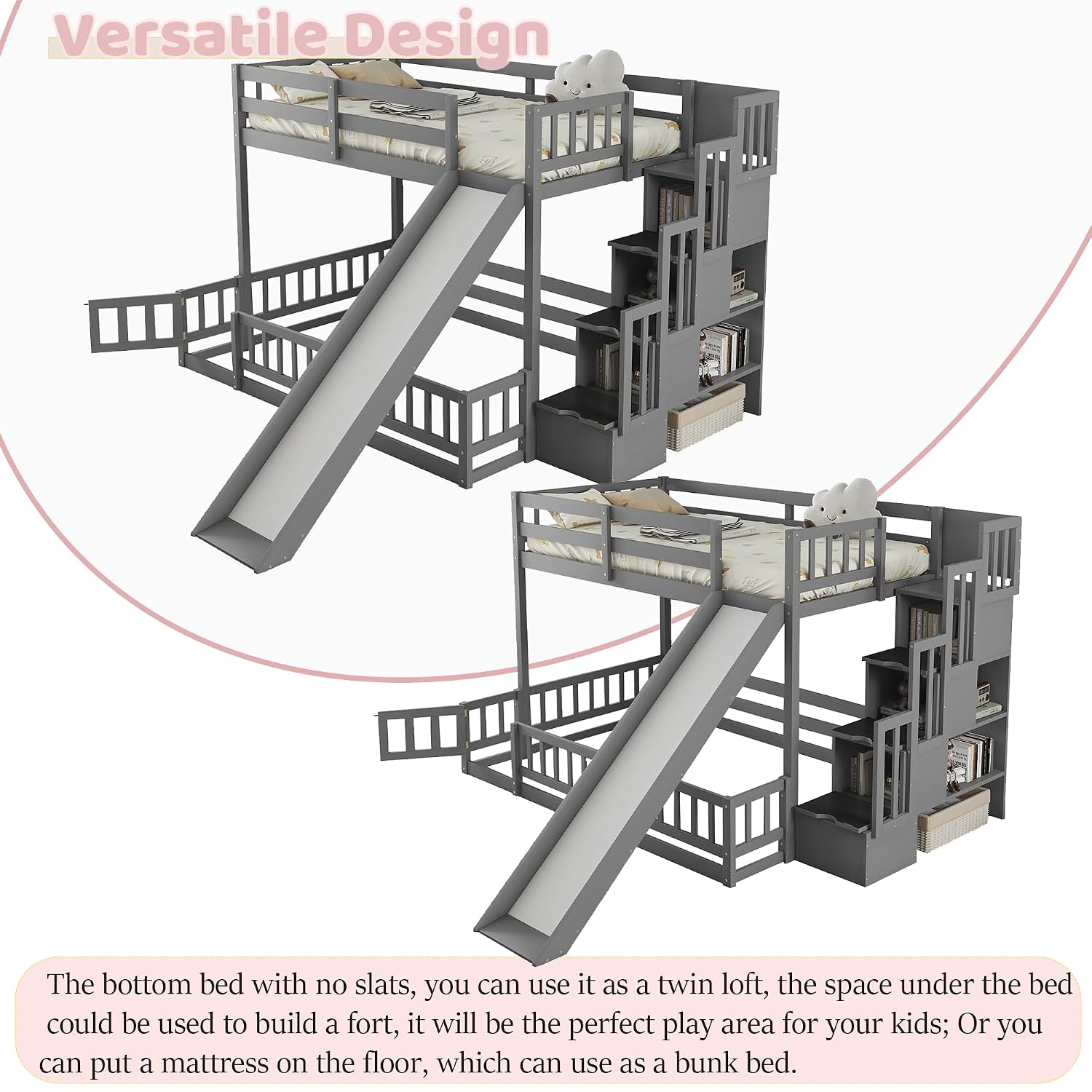 Lit superposé double avec glis - Bunk Bed With Stairs And Slide avis et prix