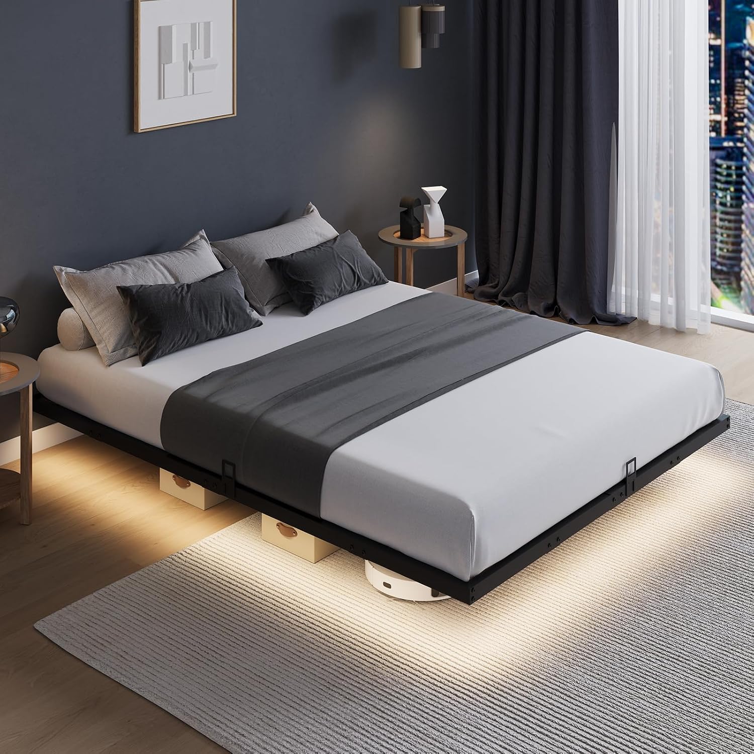 Cadre de lit à plateforme flot - Memory Foam Mattress In A Box Queen avis et prix